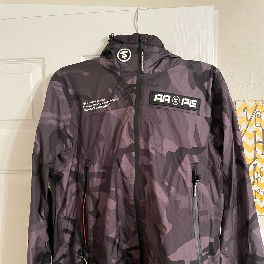 AAPE by A BATHING APE - Black Camo Windbreaker Jacket